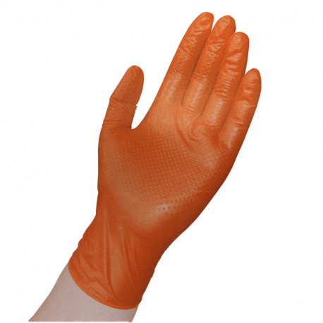 GUANTE NARANJA DIAMANTADO TALLA M (100 UND ) 8 GR