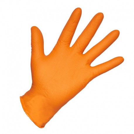 CUBO GUANTE  DIAMANTADO NARANJA  M 150 UNDS 8MICRA